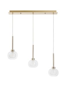 Penton Linear Pendant 2m, 3 x G9, French Gold/Frosted/Clear Type M Shade