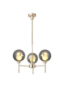 Penton Telescopic/Semi Flush, 3 x G9, French Gold/Chrome/Frosted Type G Shade