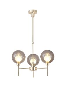 Penton Telescopic/Semi Flush, 3 x G9, French Gold/Smoked/Frosted Type G Shade