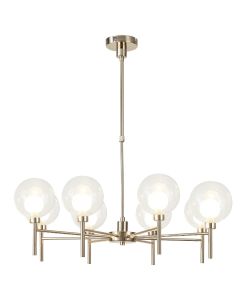 Penton Telescopic/Semi Flush, 8 x G9, French Gold/Clear/Frosted Type G Shade