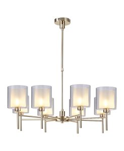 Penton Telescopic/Semi Flush, 8 x G9, French Gold/Frosted/Clear Type H Shade