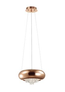 Phyllis Small Pendant 2 Light G9 Polished Copper/Crystal