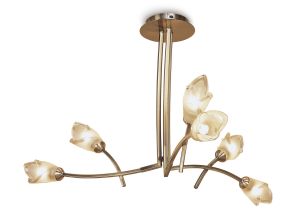 Pietra Pendant 3 Arm 6 Light G9, Antique Brass