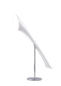 Pop Table Lamp 1 Light E27, Gloss White/White Acrylic/Polished Chrome, CFL Lamps INCLUDED