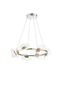 Reez Ring Pendant, 8 x 6W LED, 4000K ,3700lm, Polished Chrome, 3yrs Warranty