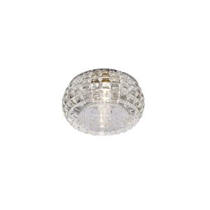 Ria G9 Cube Pattern Round Downlight 1 Light Polished Chrome/Crystal, Cut Out: 60mm