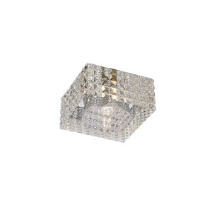 Ria 10.5cm G9 Cube Pattern Square Downlight 1 Light Polished Chrome/Crystal, Cut Out: 55mm