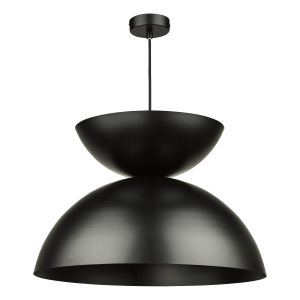 Riya 1 Light E27 Matt White Adjustable Pendant Features A Large Dome Shade With A Smaller Dome Crown