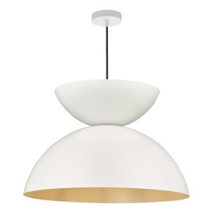 Riya 1 Light E27 Matt Black Adjustable Pendant Features A Large Dome Shade With A Smaller Dome Crown