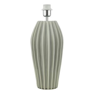 Rosario 1 Light E27 Grey Crackle Glazed Ribbed Effect Ceramic Table Lamp With Inline Switch (Base Only)
