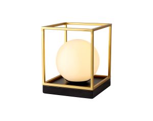 Russell Table Lamp, 1 Light E14, Matt Black/Painted Gold