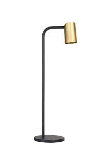Sal Tall Table Lamp With Inline Switch 1 Light GU10, Satin Gold/Matt Black