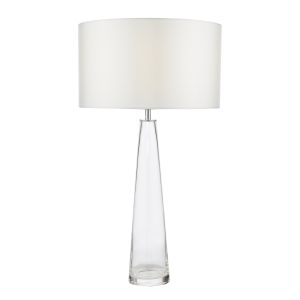 Samara 1 Light E27 Clear Glass Table Lamp With Inline Switch (Base Only)