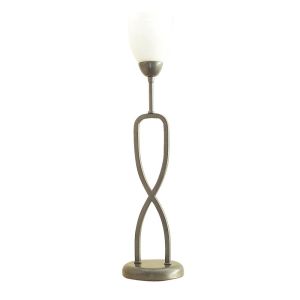 San Marino Table Lamp With In-Line Switch 1 Light E14 Tex/Pewter/Opal Glass