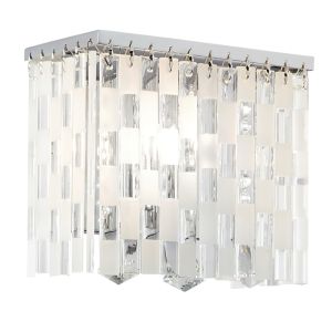 Endon SANTINI-1WB 1 Light Wall Bracket With Patterned Glass Rods & Crystal Drops 2 Light In Glass