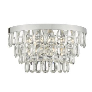 Sceptre Double Wall Light Clear Glass And Polished Chrome Finish