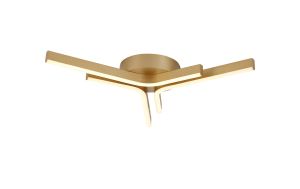 Selva 3 Arm Flush Ceiling, 24W LED, 3000K, 700lm, Painted Gold, 3yrs Warranty