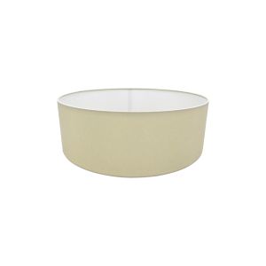 Serena Round Cylinder, 450 x 150mm Faux Silk Fabric Shade, Ivory Pearl/White Laminate
