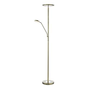 Shelby 2 Light 25W LED Integrated Antique Brass Mother & Child Floor Lamp