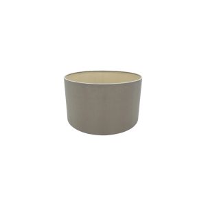 Sigma Round Cylinder, 300 x 170mm Dual Faux Silk Fabric Shade, Taupe/Pilot Gold
