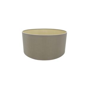Sigma Round Cylinder, 400 x 180mm Dual Faux Silk Fabric Shade, Taupe/Pilot Gold