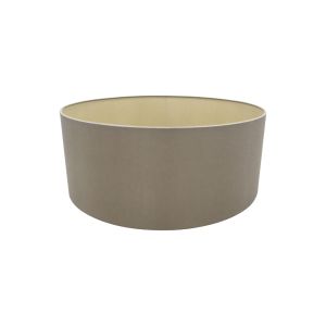 Sigma Round Cylinder, 500 x 200mm Dual Faux Silk Fabric Shade, Taupe/Halo Gold
