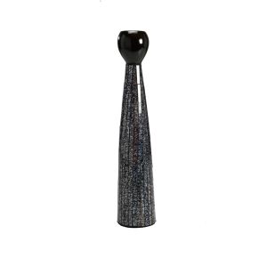 (DH) Silvia Mosaic Thin Vase Small Black/Chrome