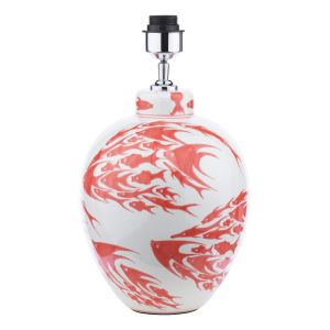 Simone 1 Light E27 Red & White Ceramic Table Lamp With Inline Switch (Base Only)