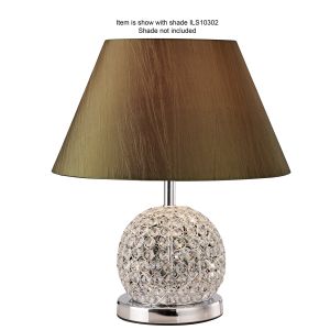 Soho Table Lamp WITHOUT SHADE Large Ball 1 Light E27 Polished Chrome/Crystal