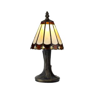 Sonoma Tiffany Table Lamp, 1 x E14, Ccrain/Amber/Clear Crystal Shade