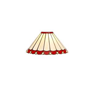 Sonoma Tiffany 30cm Non-Electric Shade, Red/Ccrain/Crystal. Suitable For E27 or B22 Pendants