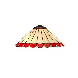 Sonoma Tiffany 40cm Shade Only Suitable For Pendant/Ceiling/Table Lamp, Red/Ccrain/Crystal