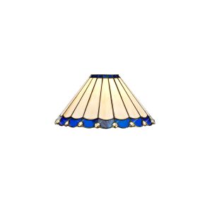 Sonoma Tiffany 30cm Non-Electric Shade, Blue/Ccrain/Crystal. Suitable For E27 or B22 Pendants