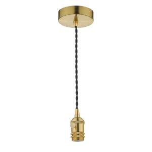 Accessory 1 Light E14 Brass Adjustable Suspension With Black Braided Cable