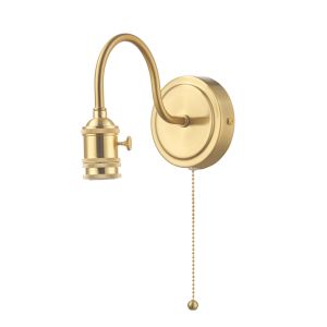 Accessory 1 Light E14 Brass Wall Light With Pull Cord