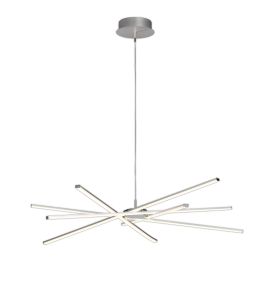 Star LED 103.3cm Pendant 100cm Round 60W 3000K, 4800lm, Dimmable Silver/Frosted Acrylic/Polished Chrome, 3yrs Warranty