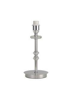Strake Table Lamp, 1 Light E14, Polished Chrome/Clear Glass/Crystal