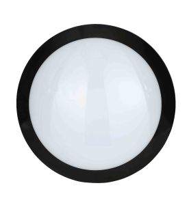 Stanley SXLS294104KBE Garda IP66 IK10 16w Outdoor Black LED Flush Ceiling or Wall Light (Microwave Sensor & Photocell) 4000K