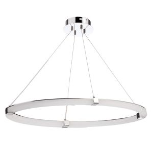 Taccía Pendant 28W LED Oval 3000K, 2500lm, Polished Chrome/Frosted Acrylic, 3yrs Warranty