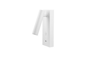 Tarifa II Wall/Reading Light Adjustable With USB-C Socket, 3W LED, 3000K, 210lm, Switched, White, 3yrs Warranty