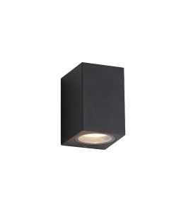 Tomar Rectangle Wall Lamp, 1 x GU10, IP54, Sand Black