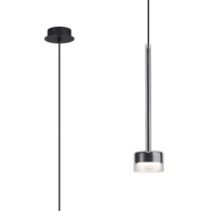 Tonic 9.8cm Pendant, 1 Light GX53 (12W, Not Included), Chrome/Black/Clear Glass
