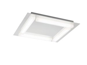 Verona Square Ceiling 4 Light 20W LED 3000K, 1800lm, Polished Chrome/Frosted Acrylic, 3yrs Warranty
