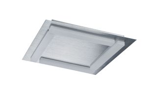 Veakon Square Ceiling 4 Light 20W LED 3000K, 1800lm, Satin Aluminium/Frosted Acrylic, 3yrs Warranty