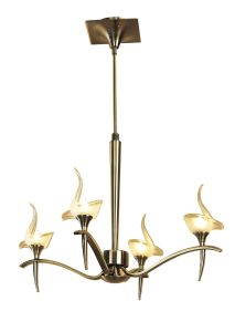 Viena Telescopic Pendant Round 4 Light G9, Antique Brass