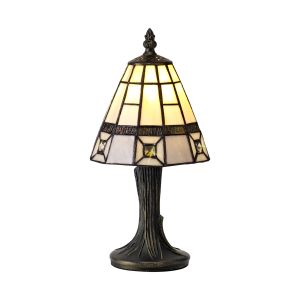 Vienna Tiffany Table Lamp, 1 x E14, Ccrain/Grey/Clear Crystal Shade