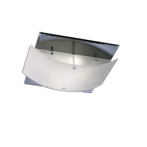 Vito Square Flush Ceiling 2 Light E27 Polished Chrome/Smoked Mirror