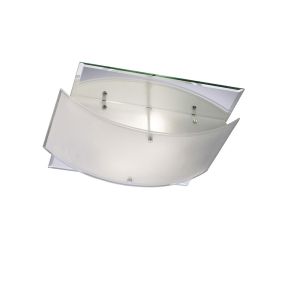 Vito Square Flush Ceiling 2 Light E27 Polished Chrome/Mirror