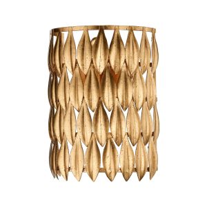 Volcano 1 Light E14 Gold Wall Light With Intricute Hand Crafted Leaves With Pull Cord Switch