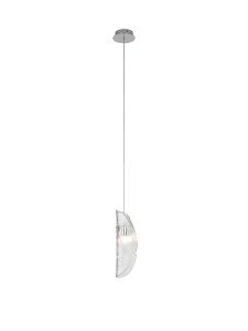 Wardley Pendant 2m, 1 x G9, Polished Chrome/Clear